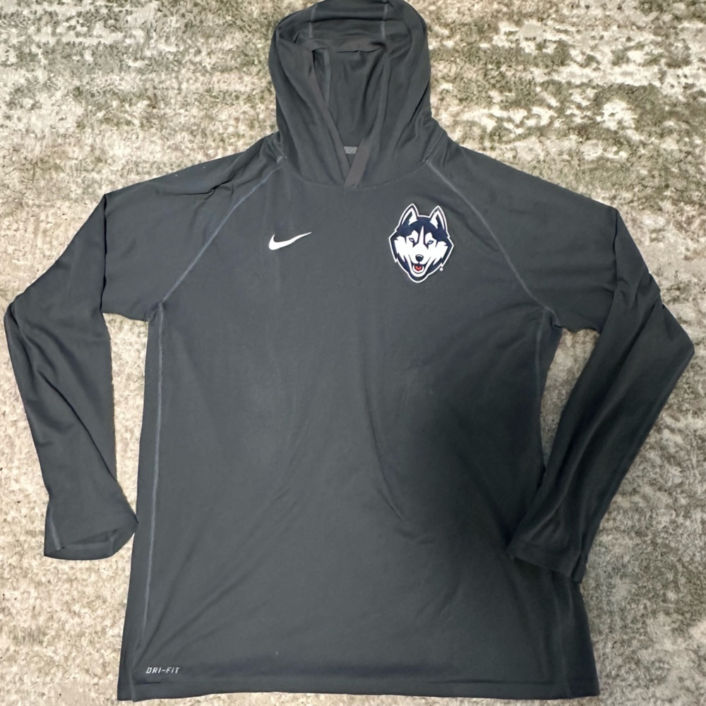Nike Dri-FIT UConn Huskies Lightweight Dark Gray Athletic Hoodie XL Men’s